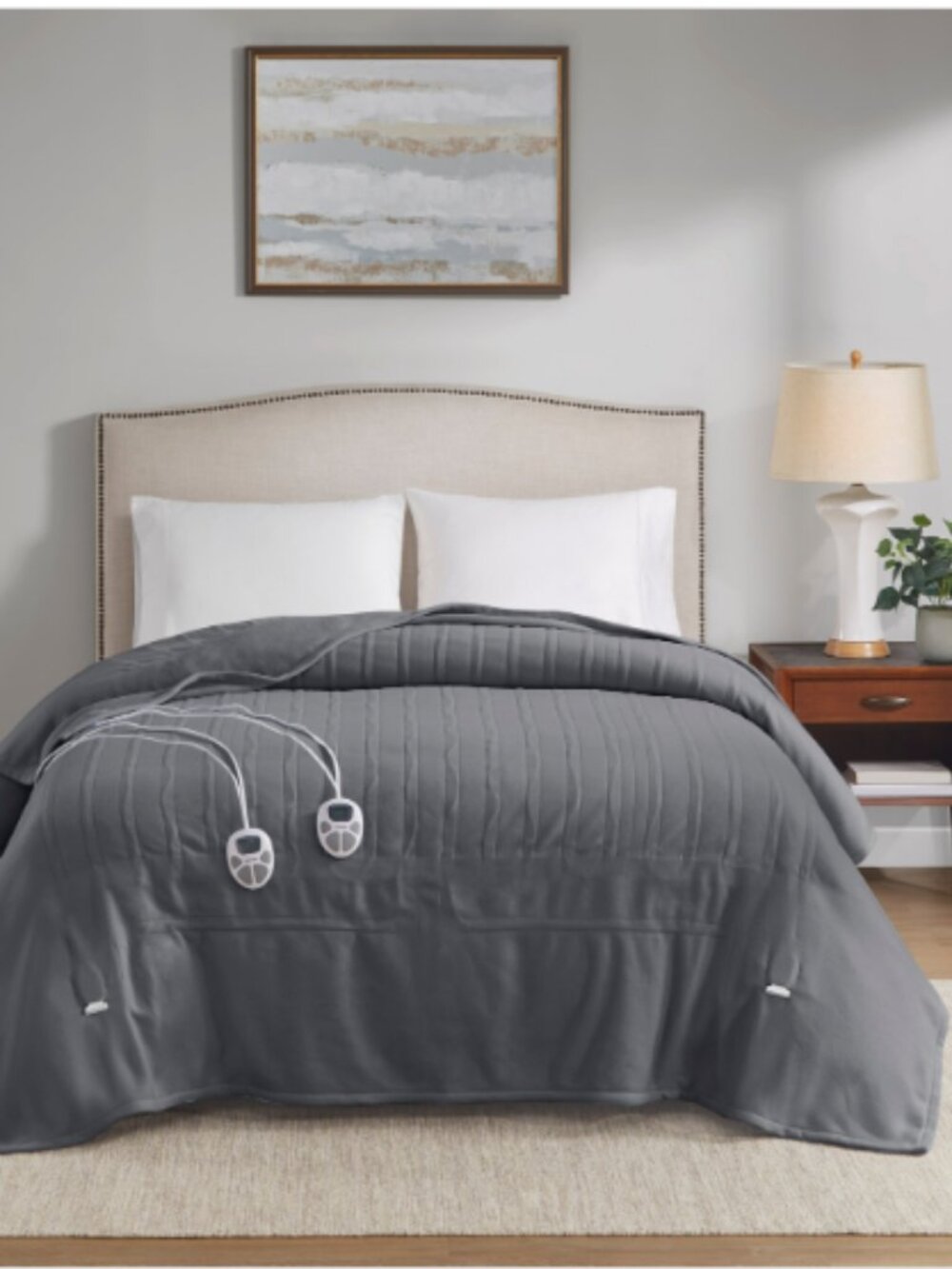 Premier Comfort Classic Fleece Heated Blanket, Twin - Grey